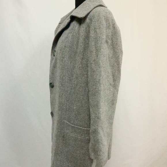 VTG ALORNA Gray Wool 3-Button Long Coat Sz LG - Picture 2 of 6